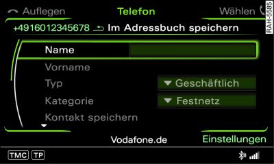 Telefonnummer ins Adressbuch speichern